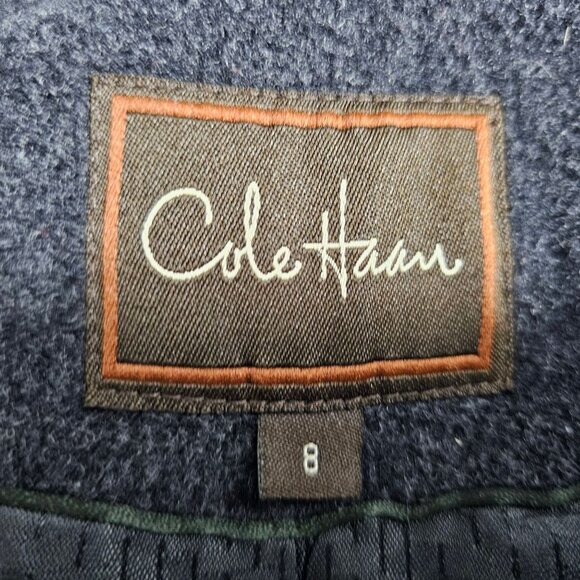 Cole Haan Womens Jacket Knit Full Zip Pockets Wool Cashmere Sz 8. No Belt - Picture 16 of 16